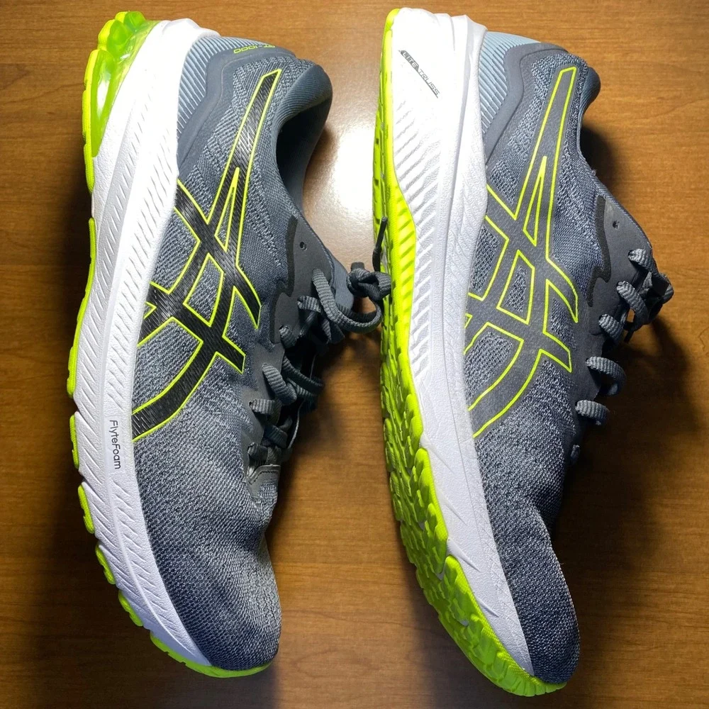 Asics GT-1000 11 Mens Running Shoes Grey Hazard Green 1011B354 Size 12